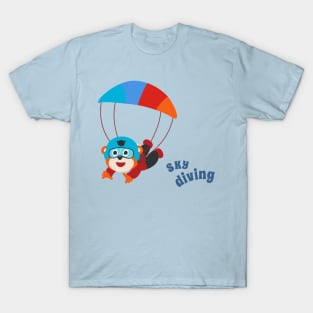 Vector illustration of a cute skydiver. T-Shirt